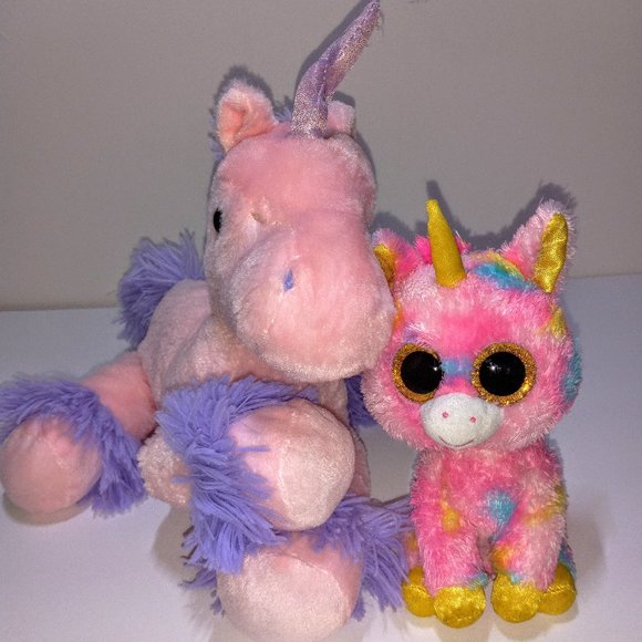 The Petting Zoo Unicorn and babyn Unicorn Ty - Picture 1 of 8